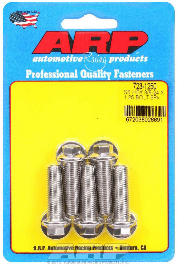 ARP S/S Bolt Kit - 6pt. (5) 3/8-24 x 1.250