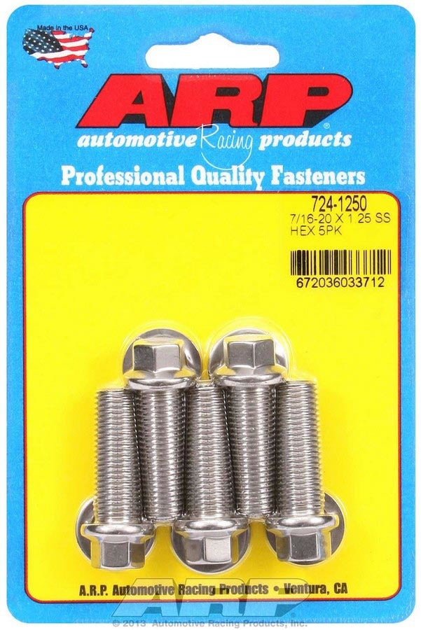ARP S/S Bolt Kit 6pt 5pk 7/16-20 x 1.250