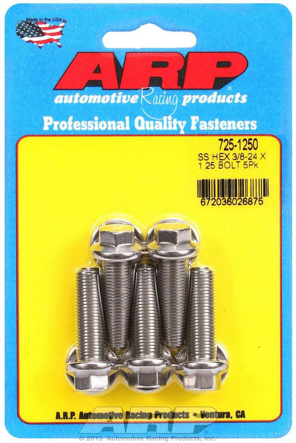 ARP S/S Bolt Kit - 6pt. (5) 3/8-24 x 1.250