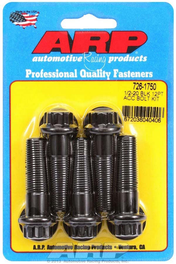 ARP 1/2-20 x 1.750 12pt Bolt Kit (5) Black Oxide