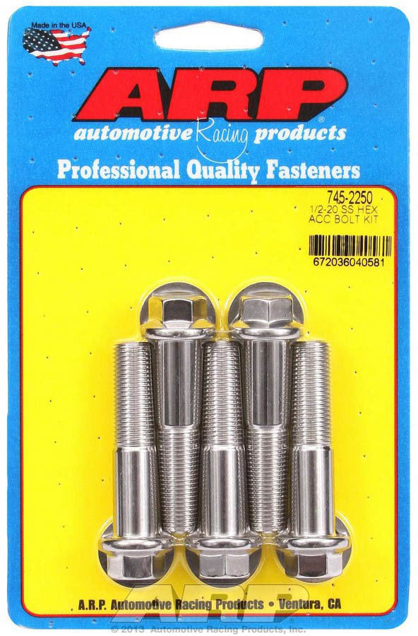 ARP S/S Bolt Kit - 6pt. (5) 1/2-20 x 2.250