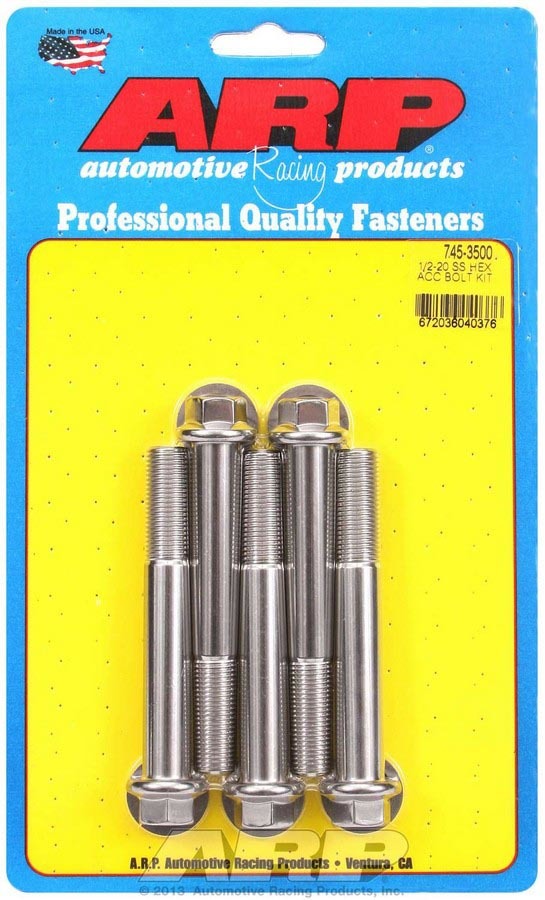 ARP S/S Bolt Kit - 6pt. (5) 1/2-20 x 3.500