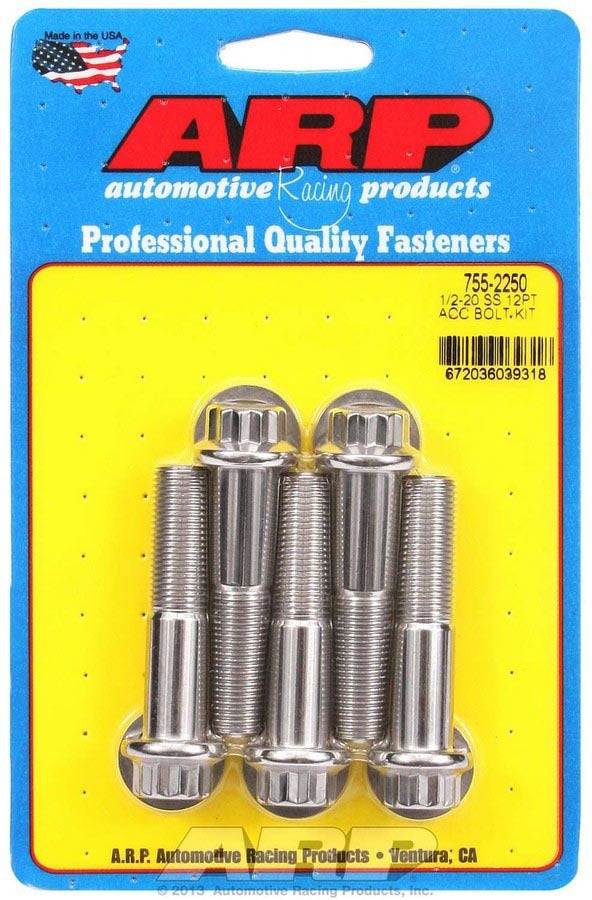 ARP S/S Bolt Kit - 12pt. (5) 1/2-20 x 2.250