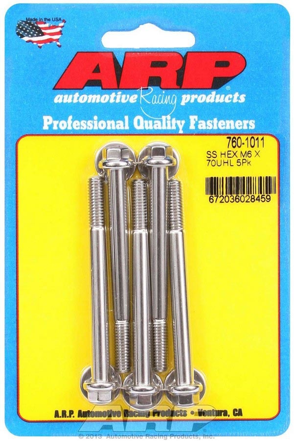 ARP S/S Bolt Kit 6pt 6mm x 1.00 x 70mm