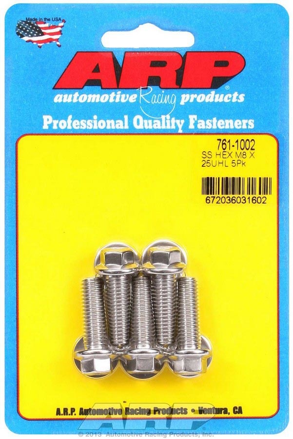 ARP S/S Bolt Kit - 6pt. (5) 8mm x 1.25 x 25