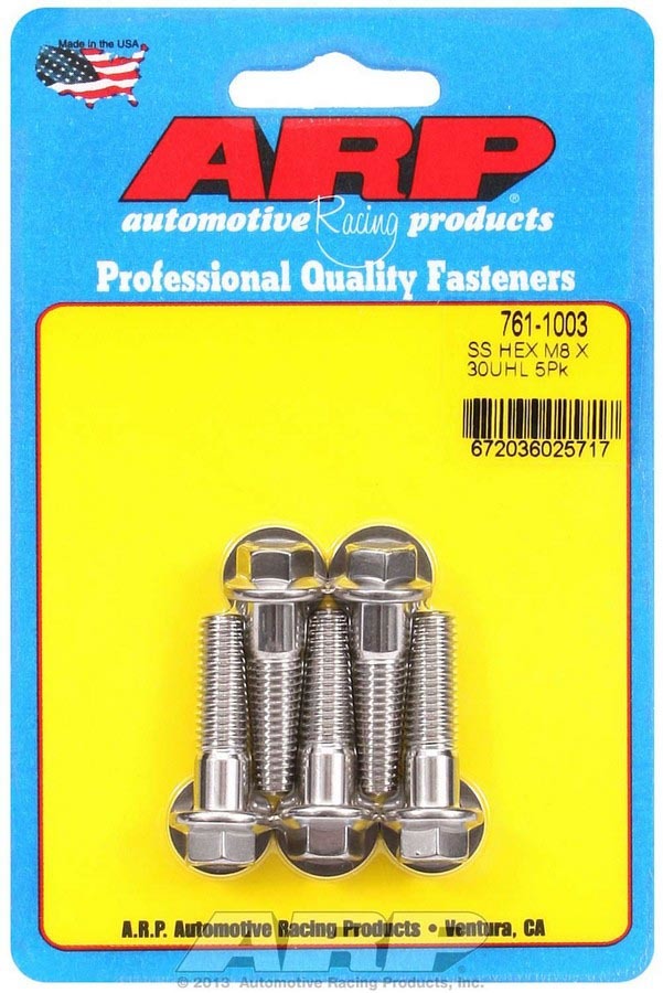 ARP S/S Bolt Kit - 6pt. (5) 8mm x 1.25 x 30