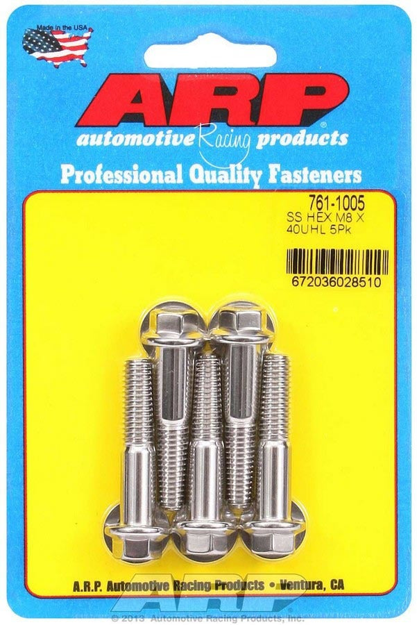 ARP 8mm x 1.25 x 40mm 6pt S/S Bolt Kit 5pk