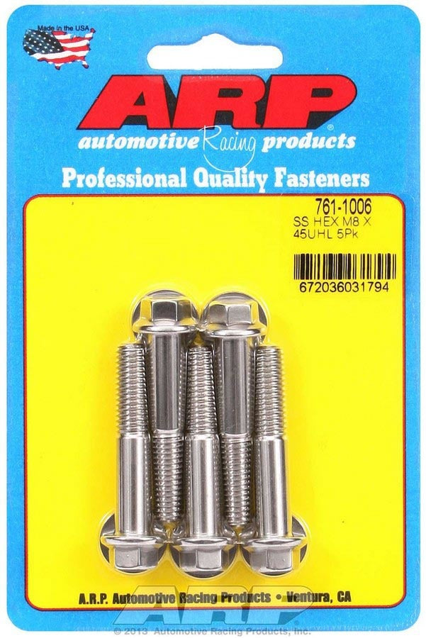 ARP Bolt Kit - SS 6pt 5pk 8mm x 1.25 x 45mm
