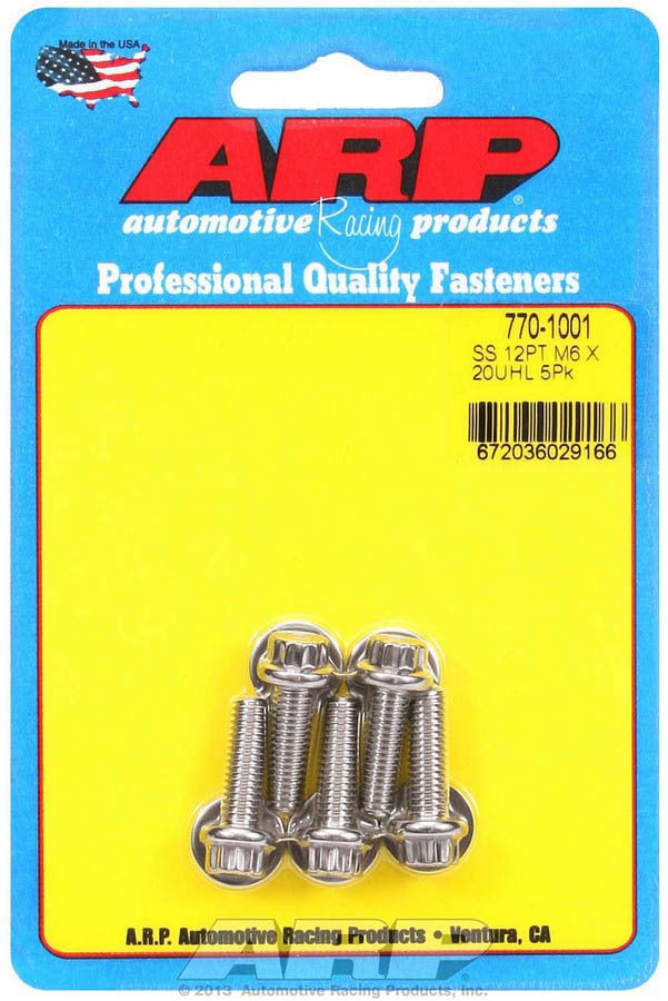 ARP S/S Bolt Kit - 12pt. (5) 6mm x 1.00 x 20
