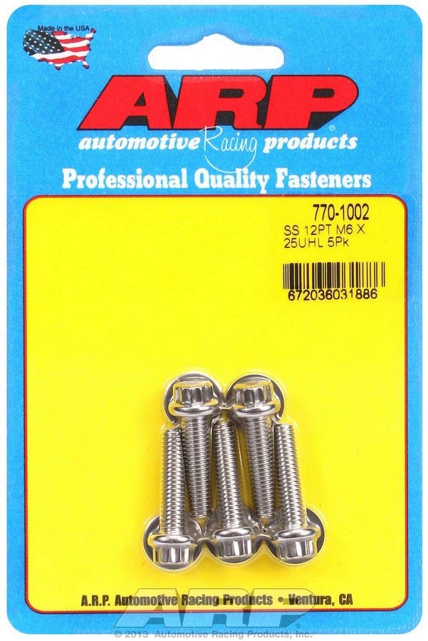 ARP S/S Bolt Kit - 12pt. (5) 6mm x 1.00 x 25