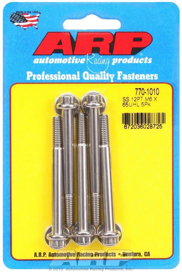 ARP S/S Bolt Kit - 12pt. (5) 6mm x 1.00 x 65