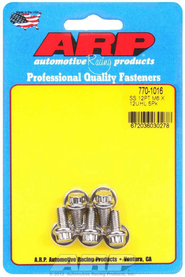ARP S/S Bolt Kit - 12pt. (5) 6mm x 1.00 x 12