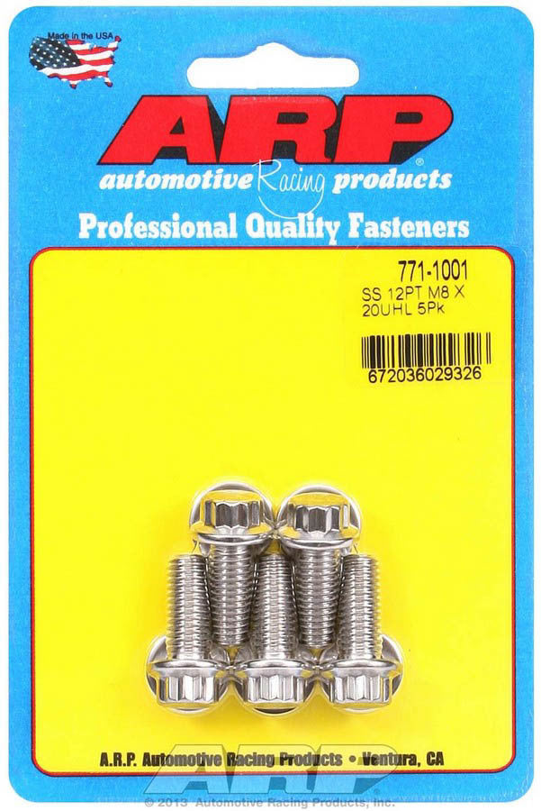 ARP S/S Bolt Kit - 12pt. (5) 8mm x 1.25 x 20