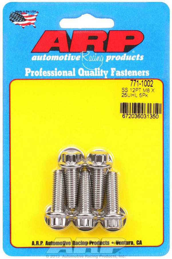 ARP S/S Bolt Kit - 12pt. (5) 8mm x 1.25 x 25