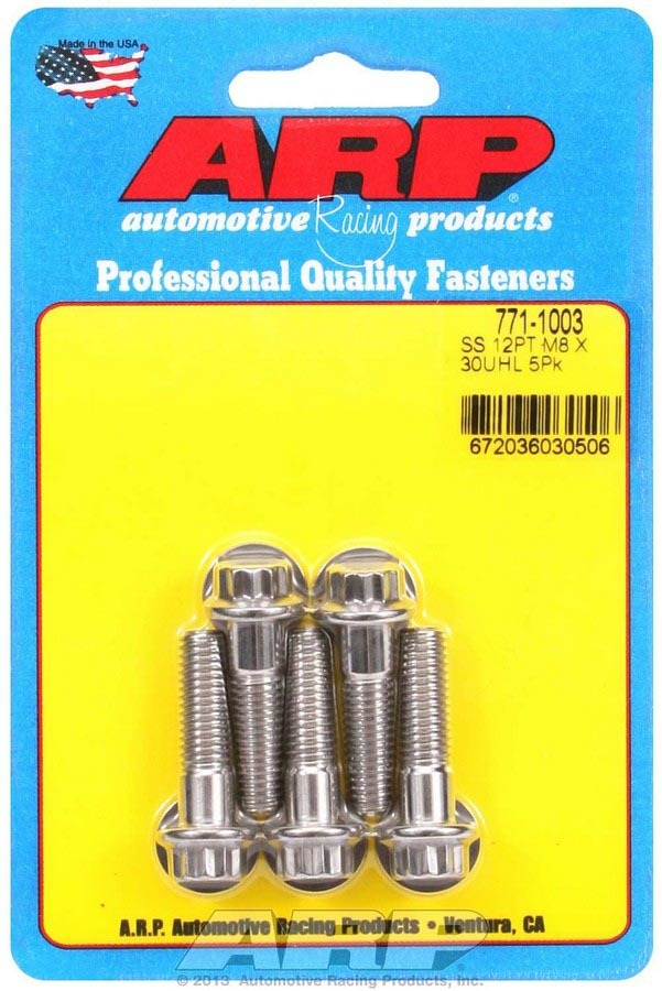 ARP S/S Bolt Kit - 12pt. (5) 8mm x 1.25 x 30