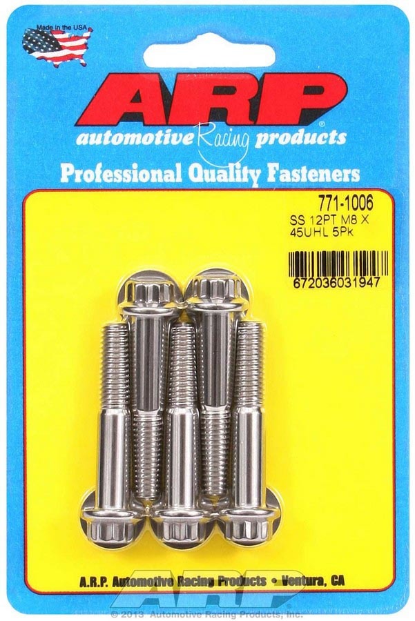 ARP S/S Bolt Kit -12pt (5pk) 8mm x 1.25 x 45mm