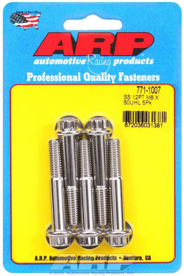 ARP S/S Bolt Kit - 12pt. (5) 8mm x 1.25 x 50mm