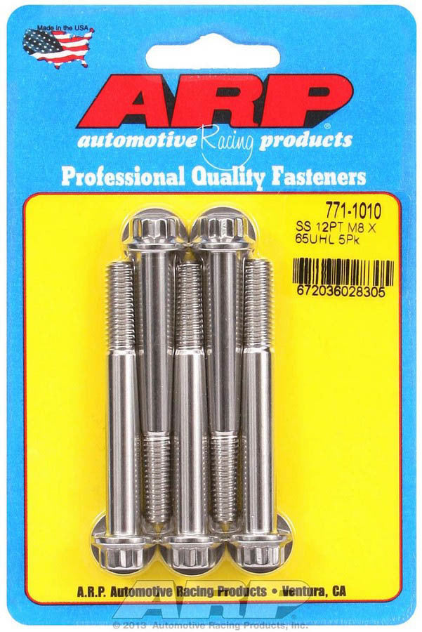 ARP S/S Bolt Kit - 12pt. (5) 8mm x 1.25 x 65mm