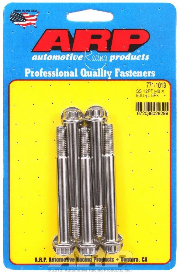 ARP S/S Bolt Kit - 12pt. (5) 8mm x 1.25 x 80