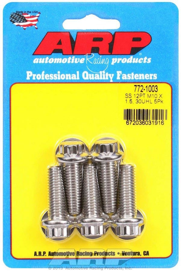 ARP Bolt Kit - SS 12pt 5pk 10mm x 1.50 x 30mm