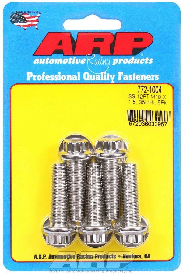 ARP S/S Bolt Kit - 12pt. (5) 10mm x 1.5 x 35mm