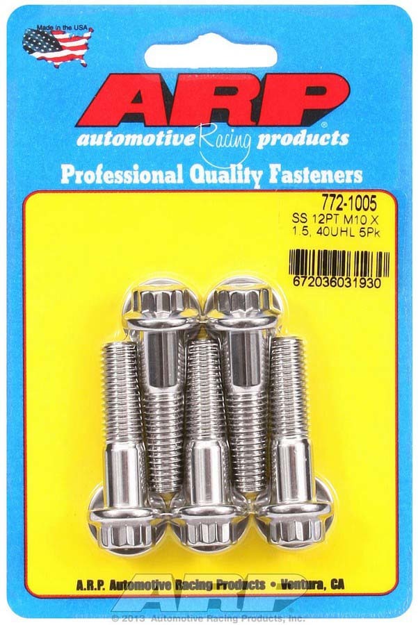 ARP S/S Bolt Kit - 12pt. (5) 10mm x 1.5 x 40mm