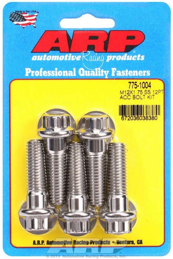 ARP S/S Bolt Kit - 12pt. (5) 12mm x 1.75 x 40mm