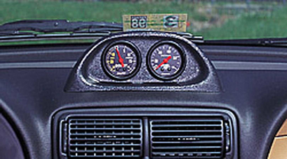 AutoMeter Gauge Pod - Two 2-1/16 in Diameter Gauges - Dash - Plastic - Black - Ford Mustang 1994-2004 - Each