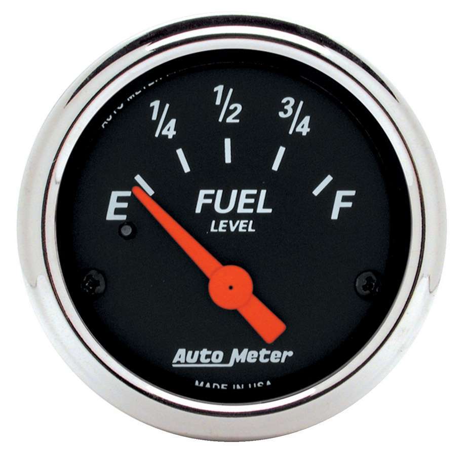 AutoMeter Fuel Level Gauge - Designer Black - 240-33 ohm - Electric - Analog - Short Sweep - 2-1/16 in Diameter - Black Face - Each