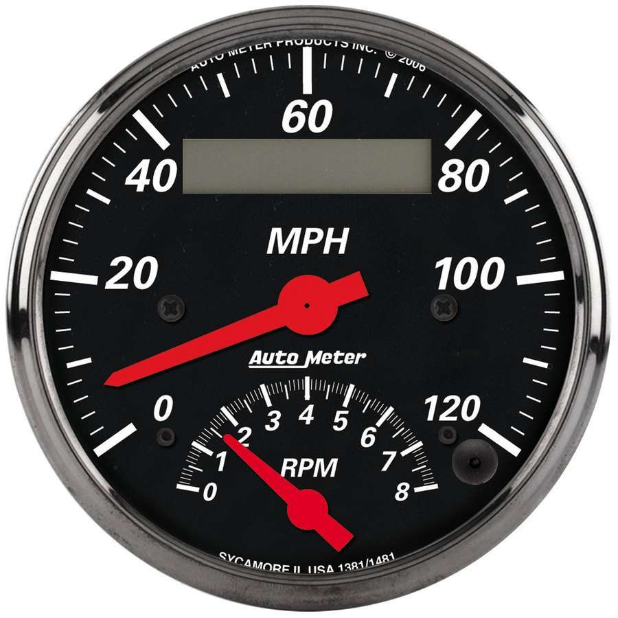 AutoMeter Combination Gauge - Designer Black - Analog - Speedometer / Tachometer - 3-3/8 in Diameter - Black Face - Each