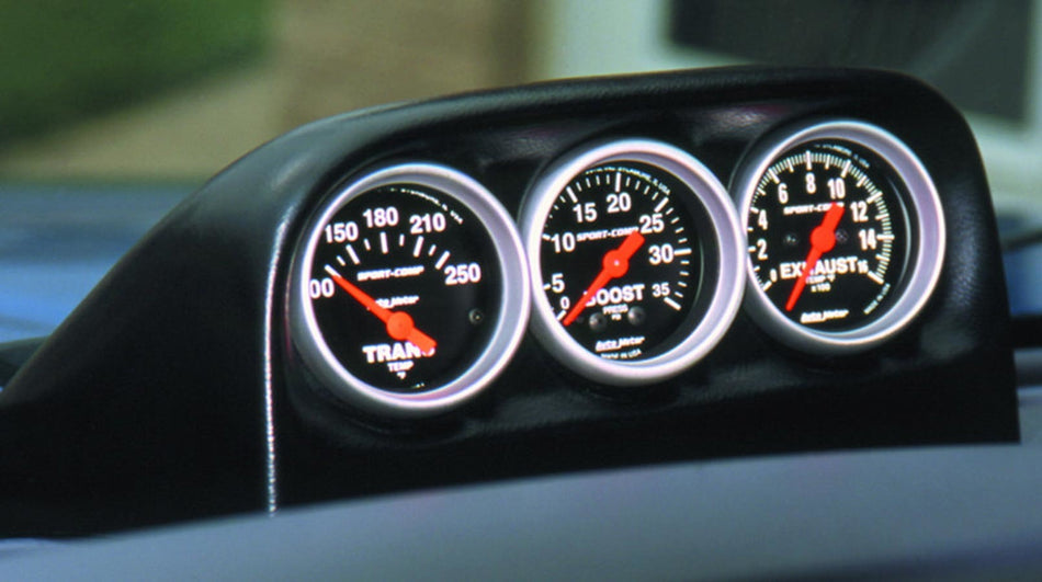 AutoMeter Gauge Pod - Three 2-1/16 in Diameter Gauges - Dash - Plastic - Black - Dodge Ram Fullsize Truck 1998-2002 - Each