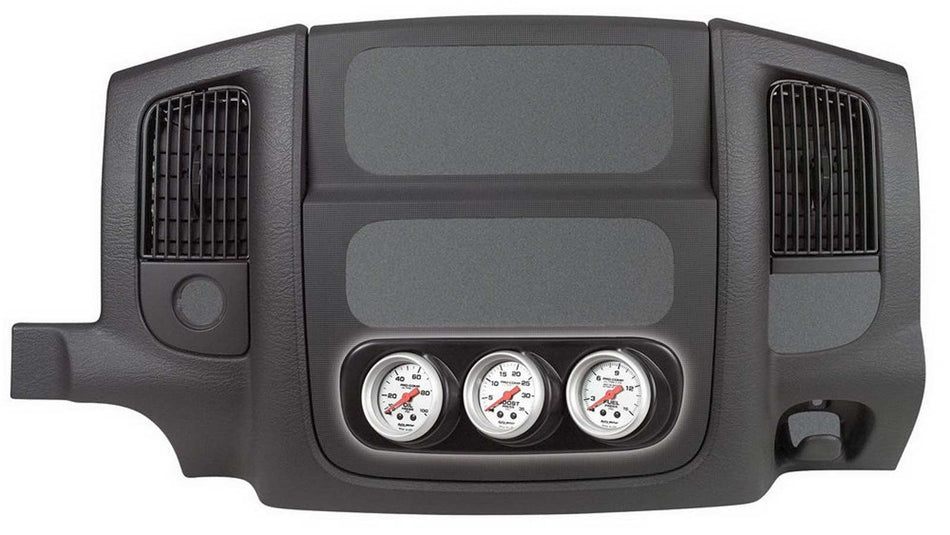 AutoMeter Gauge Pod - Three 2-1/16 in Diameter Gauges - Center Console - Plastic - Black - Dodge Ram Fullsize Truck 2003-05 - Each
