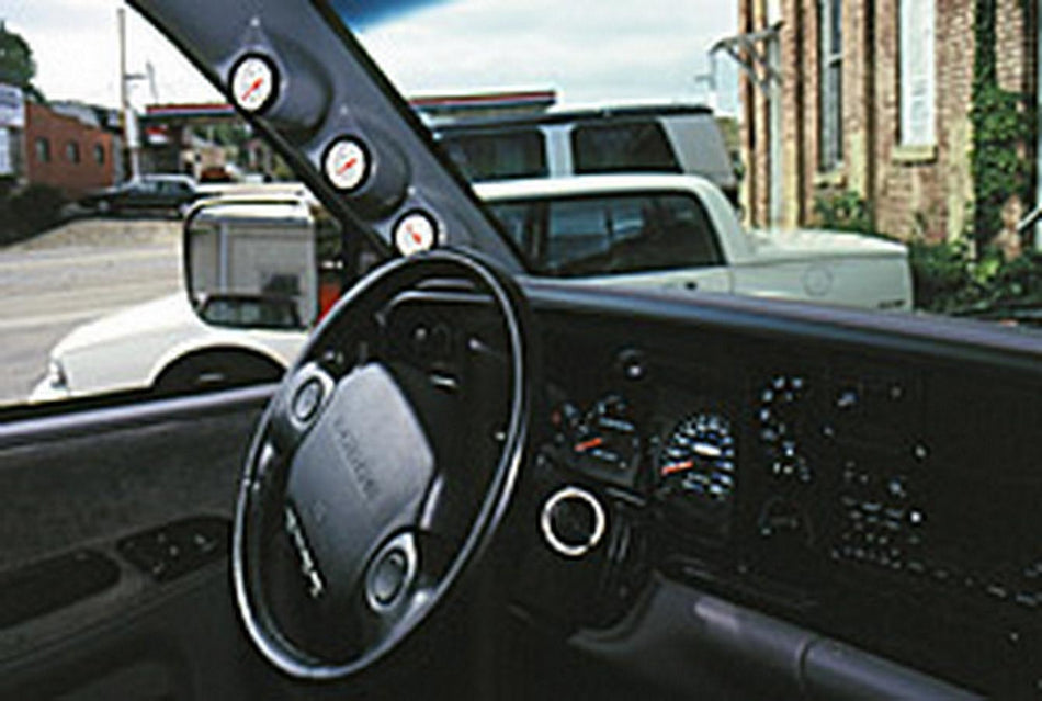 AutoMeter Gauge Pod - Three 2-1/16 in Diameter Gauges - Full Pillar - Plastic - Black - Dodge Ram Fullsize Truck 1994-97 - Each