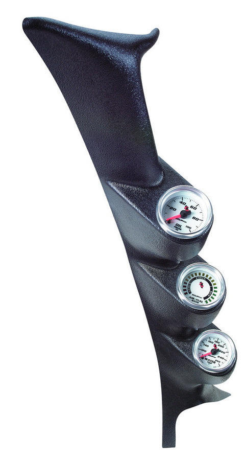 AutoMeter Gauge Pod - Three 2-1/16 in Diameter Gauges - Full Pillar - Plastic - Black - Super Duty - Ford Fullsize Truck 1999-2007 - Each