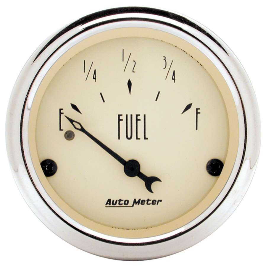 AutoMeter Fuel Level Gauge - Antique Beige - 240-33 ohm - Electric - Analog - Short Sweep - 2-1/16 in Diameter - Beige Face - Each