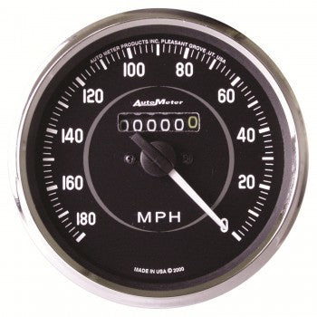 AutoMeter Speedometer - Cobra - 180 MPH - Mechanical - Analog - 4 in Diameter - Reverse Sweep - Black Face - Each