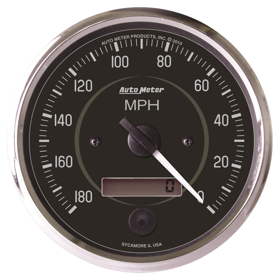 AutoMeter Speedometer - Cobra - 180 MPH - Electric - Analog - 4 in Diameter - Programmable - Black Face - Each