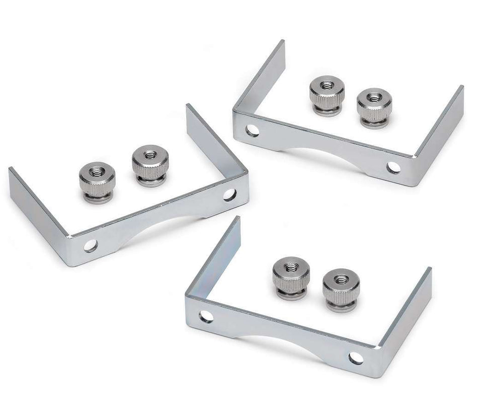 AutoMeter Gauge Mounting Bracket - 2-5/8 in Gauges - Aluminum - Polished - Set of 3