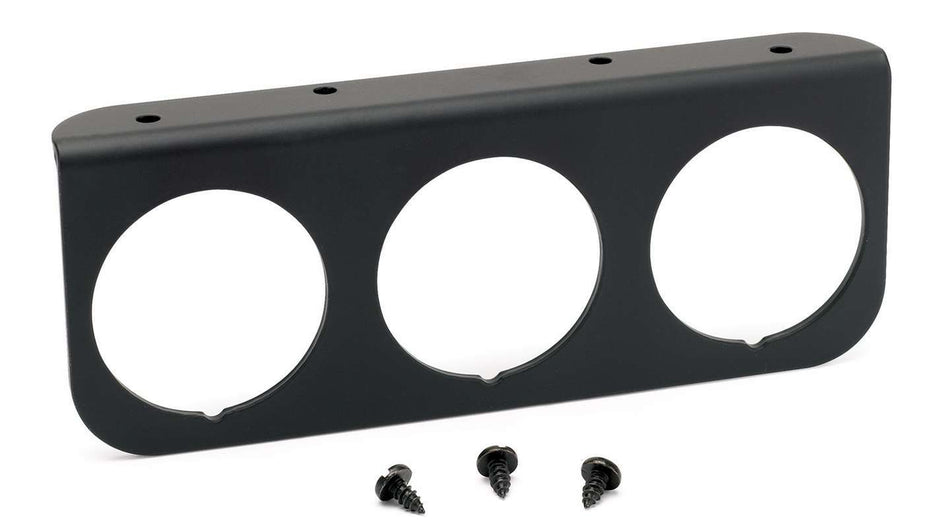 AutoMeter Gauge Mounting Panel - Three 2-1/16 in Holes - Aluminum - Black Anodized - Hardware Included - Each