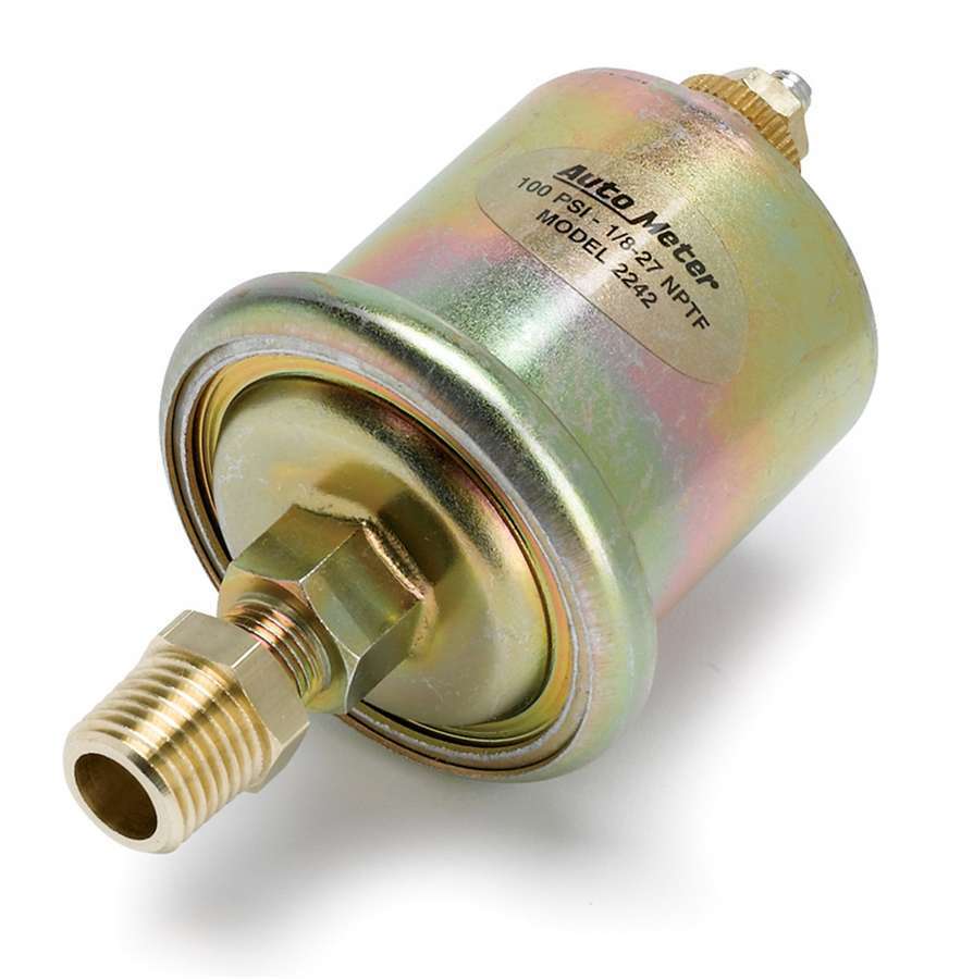 AutoMeter Pressure Sending Unit - 1/8 in NPT Male - 0-100 psi - Short Sweep Electric Oil Pressure Gauges - Each