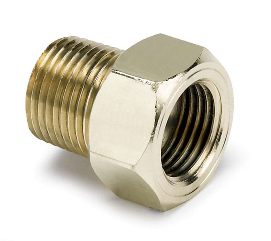 AutoMeter Fitting - Adapter - Straight - 5/8-18 in Female to 3/8 in NPT Male - Brass - Natural - Mechanical Temperature Gauges - Each