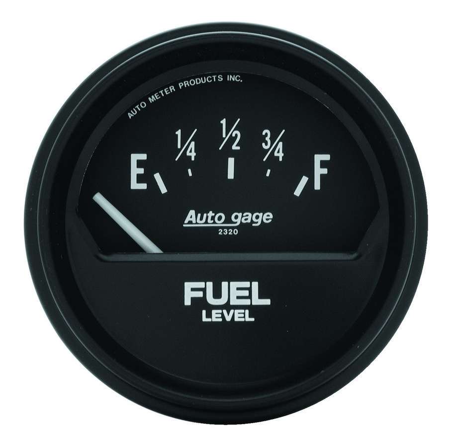 AutoMeter Fuel Level Gauge - Auto Gage - 73-10 ohm - Electric - Analog - Short Sweep - 2-5/8 in Diameter - Black Face - Each