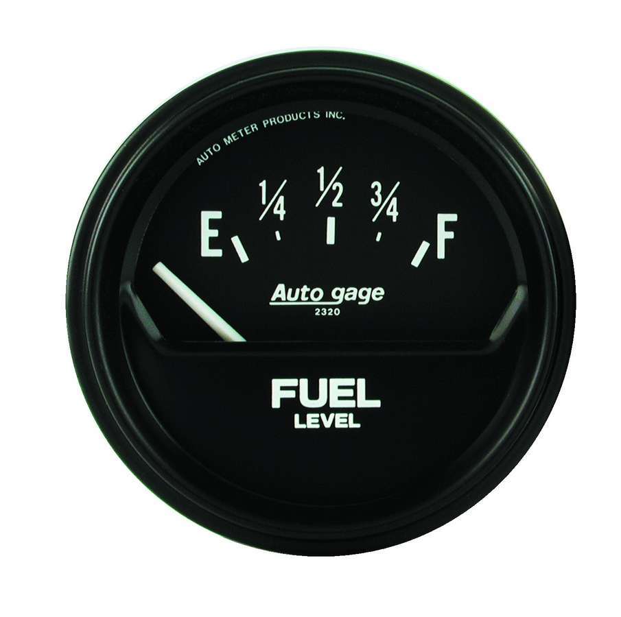 AutoMeter Fuel Level Gauge - Auto Gage - 0-90 ohm - Electric - Analog - Short Sweep - 2-5/8 in Diameter - Black Face - Each