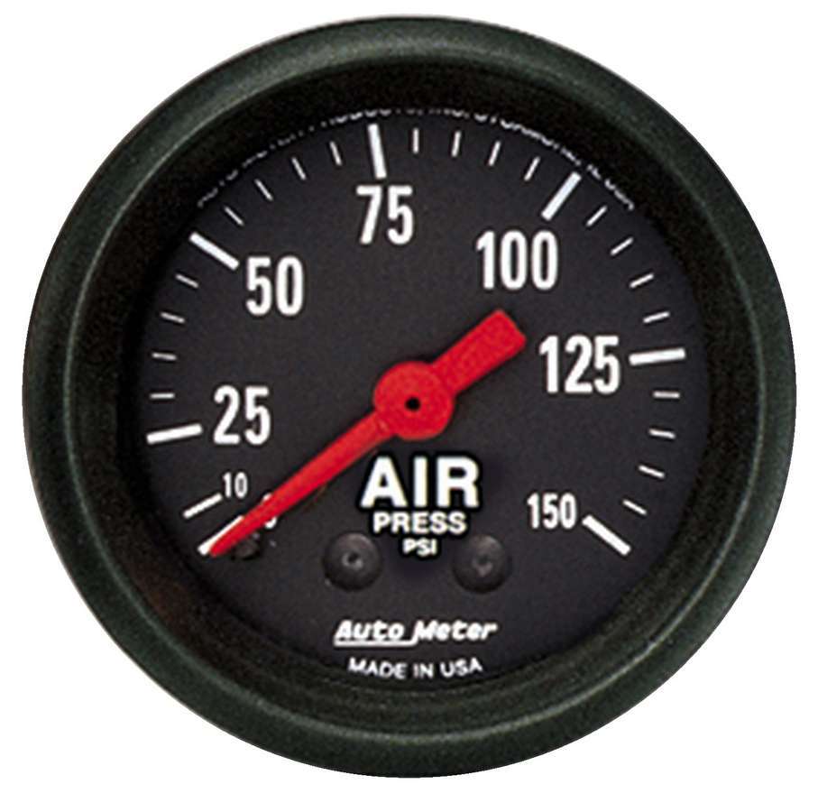 AutoMeter Air Pressure Gauge - Z-Series - 0-150 psi - Mechanical - Analog - 2-1/16 in Diameter - Black Face - Each