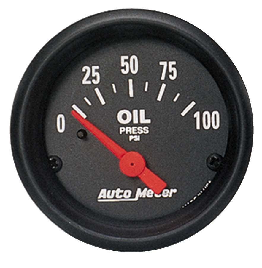 AutoMeter Oil Pressure Gauge - Z-Series - 0-100 psi - Electric - Analog - Short Sweep - 2-1/16 in Diameter - Black Face - Each