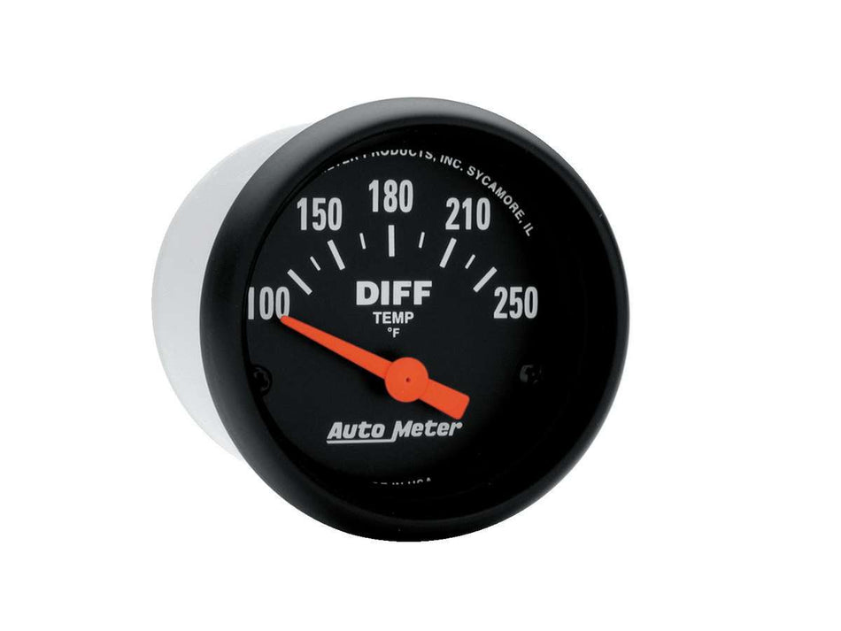 AutoMeter Differential Temperature Gauge - Z-Series - 100-250 Degree F - Electric - Analog - Short Sweep - 2-1/16 in Diameter - Black Face - Each