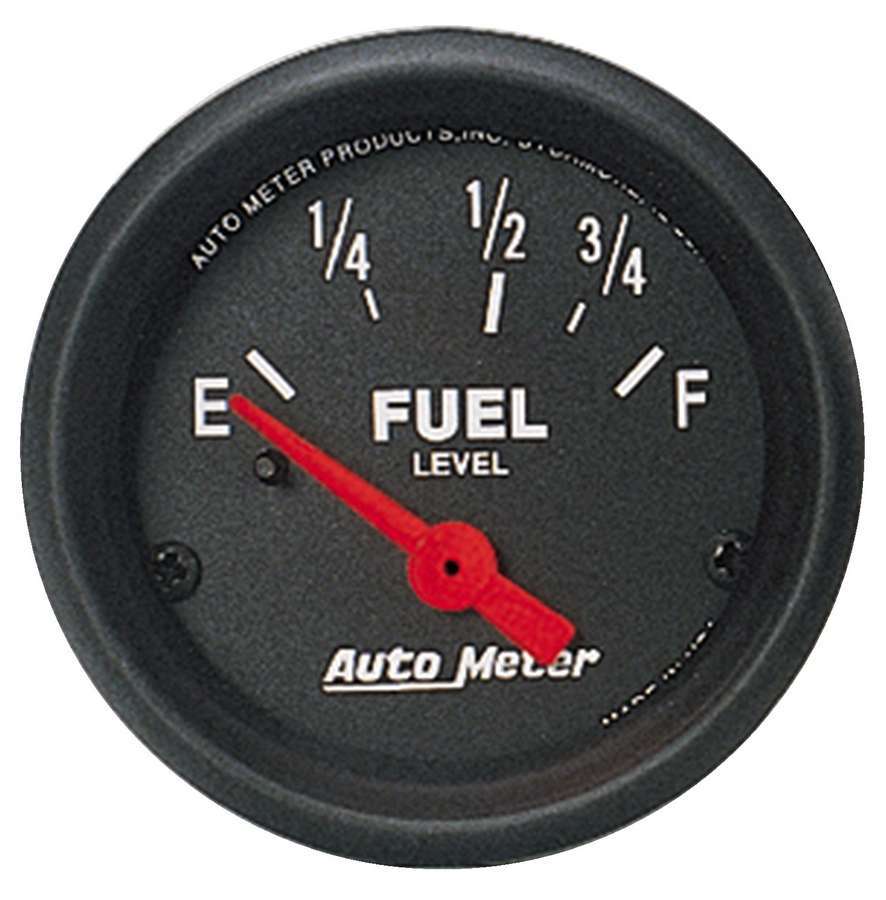 AutoMeter Fuel Level Gauge - Z-Series - 0-90 ohm - Electric - Analog - Short Sweep - 2-1/16 in Diameter - Black Face - Each