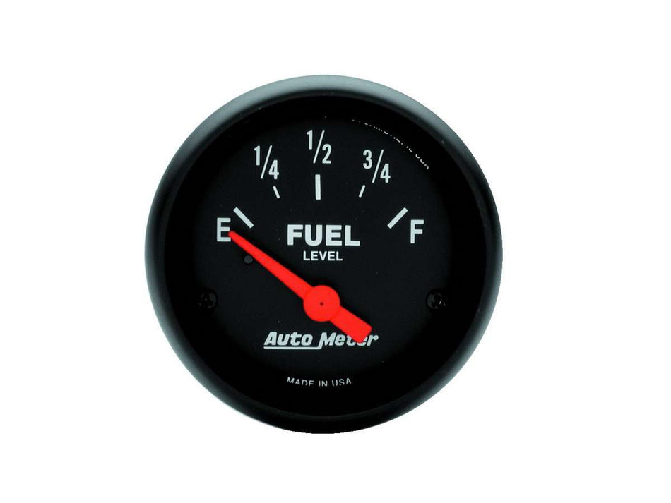 AutoMeter Fuel Level Gauge - Z-Series - 0-30 ohm - Electric - Analog - Short Sweep - 2-1/16 in Diameter - Black Face - Each