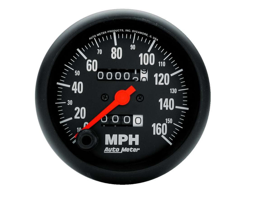 AutoMeter Speedometer - Z-Series - 160 MPH - Mechanical - Analog - 3-3/8 in Diameter - Black Face - Each