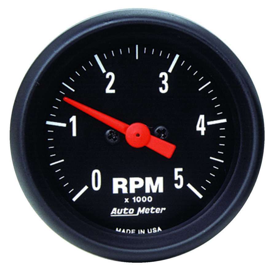 AutoMeter Tachometer - Z-Series - 5000 RPM - Electric - Analog - 2-1/16 in Diameter - Dash Mount - Black Face - Each